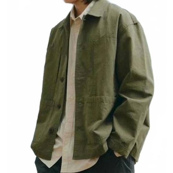NEW KAPPY coverall canvas jacket in olive